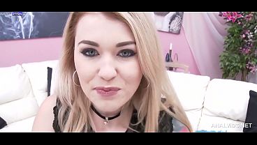 Sensual adult star moans through anal play and dirty talk during a messy hotel scene